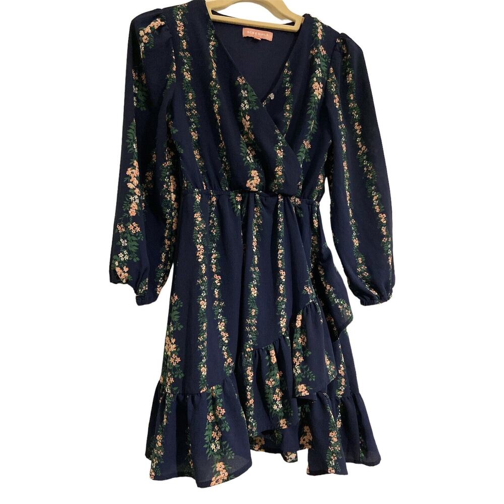 BCBG‎ Girls Size 10 Floral Print Faux Wrap Dress